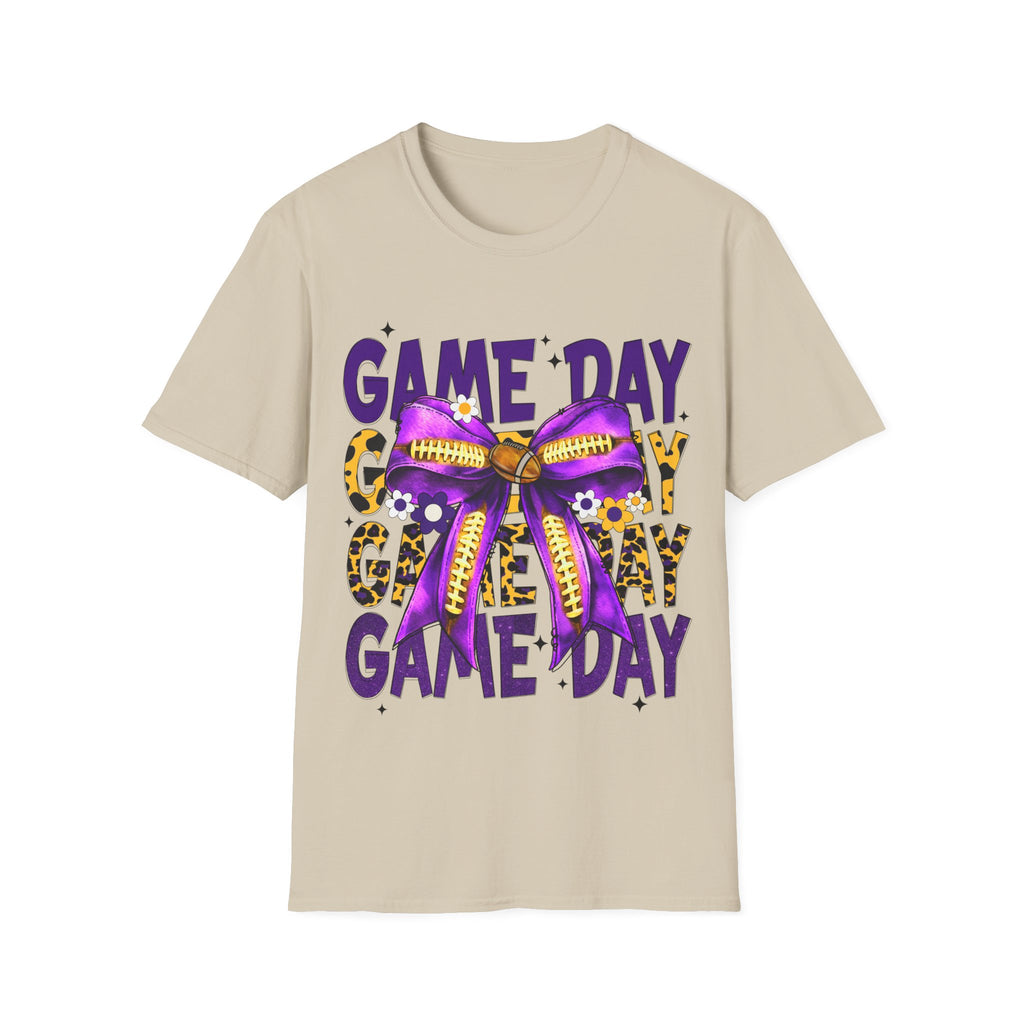 Game Day Leopard Purple Bow T-Shirt