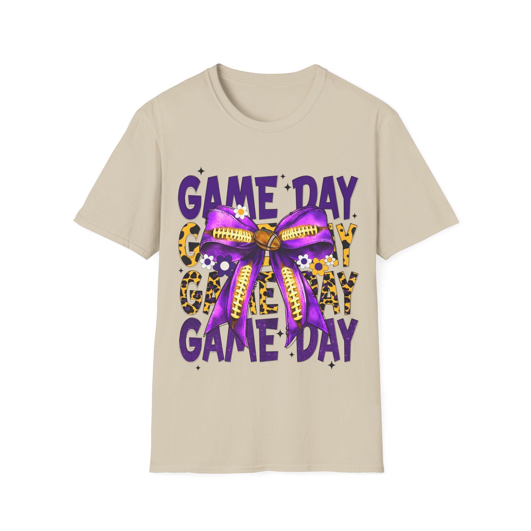Game Day Leopard Purple Bow T-Shirt