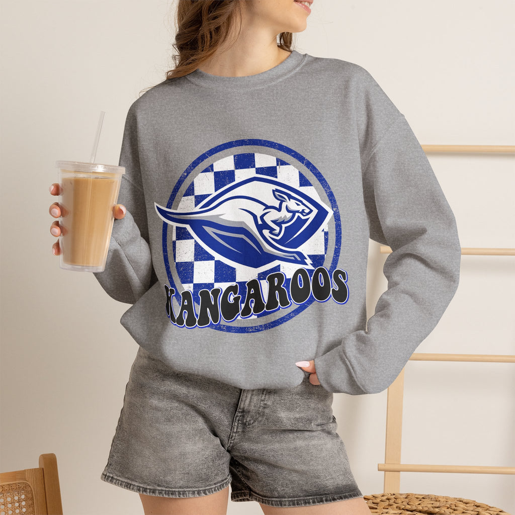 Kangaroos Crewneck Sweatshirt — Retro Mascot Sports Pullover