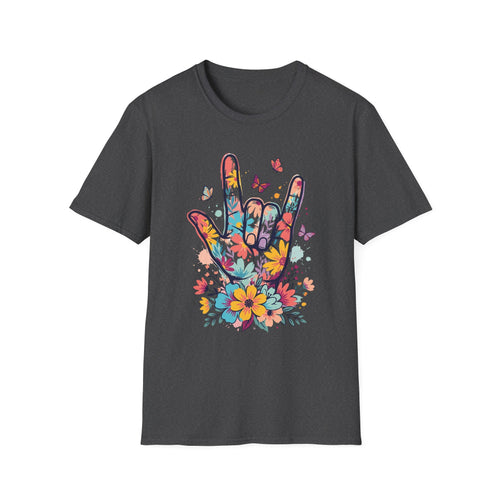ASL I Love You Tee with Butterflies T-Shirt