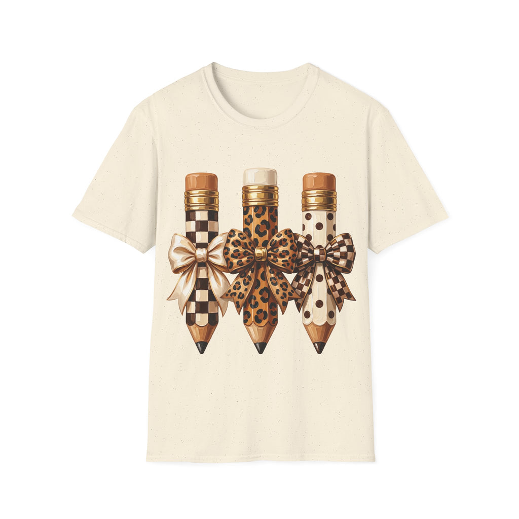 Leopard & Checker Pencil Graphic T-Shirt
