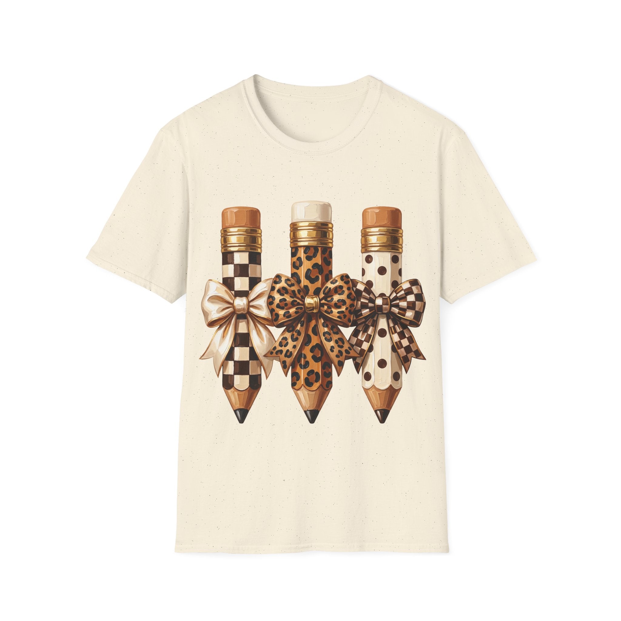 Leopard & Checker Pencil Graphic T-Shirt
