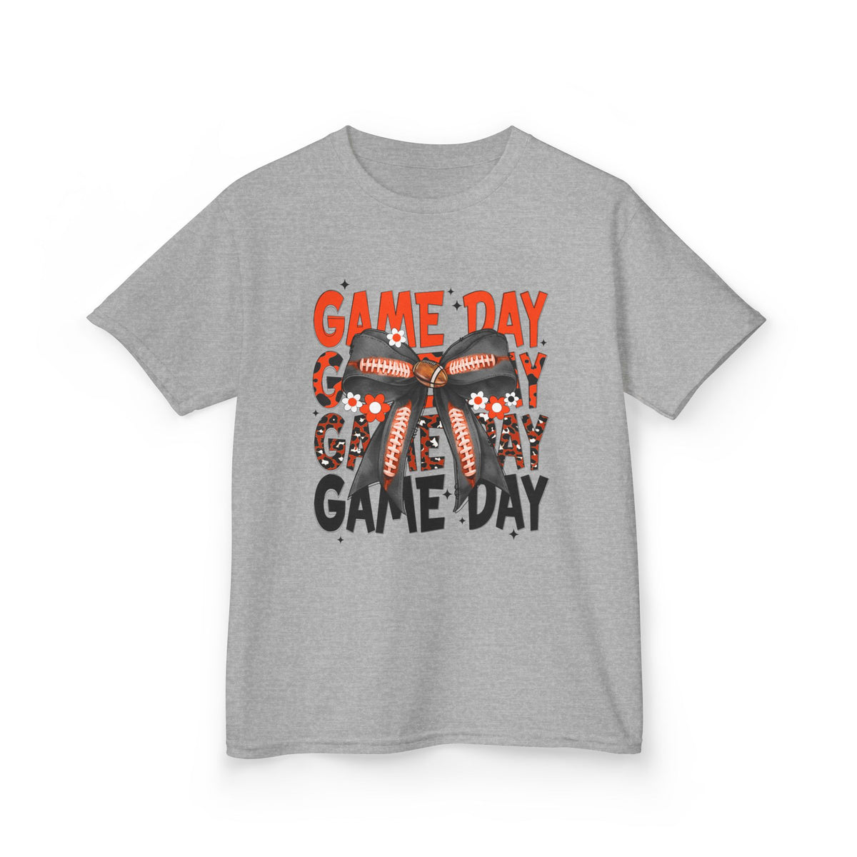 Kids "Game Day" Football Bow T-Shirt