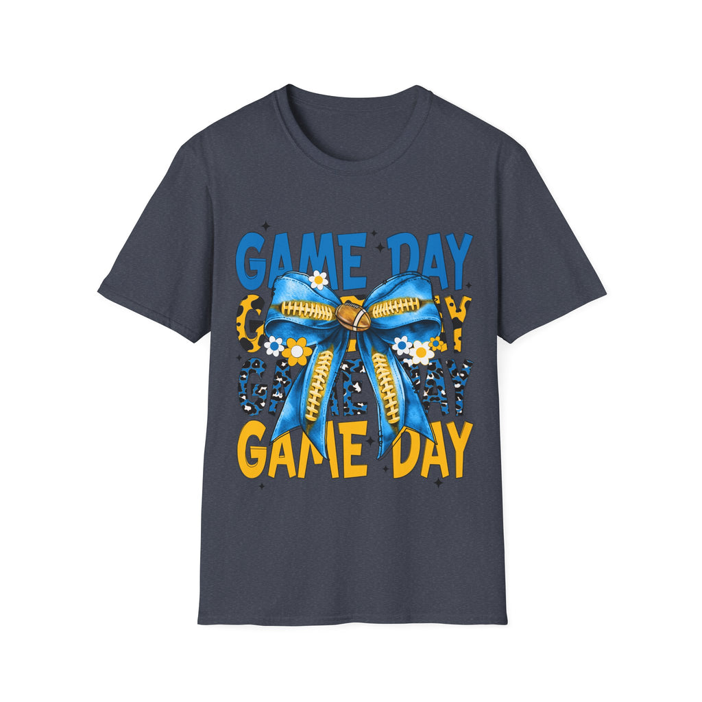 Game Day T-Shirt — Blue & Yellow Bow