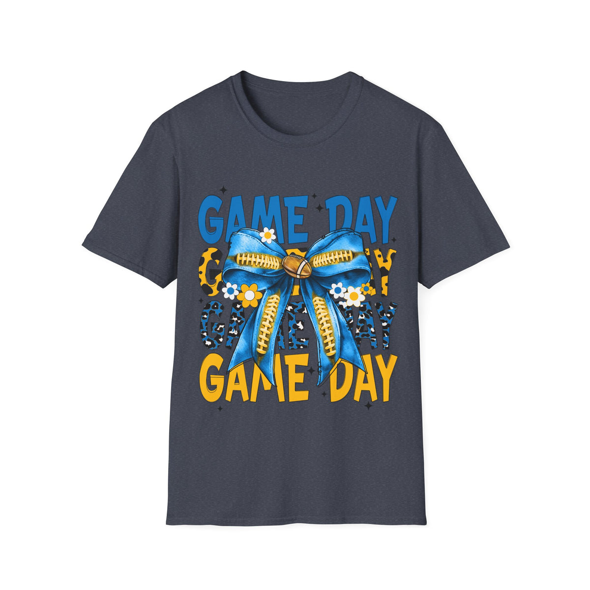 Game Day T-Shirt — Blue & Yellow Bow