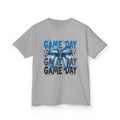 Kids "Game Day" T-Shirt with Blue Bow – Youth Football Cheer Tee