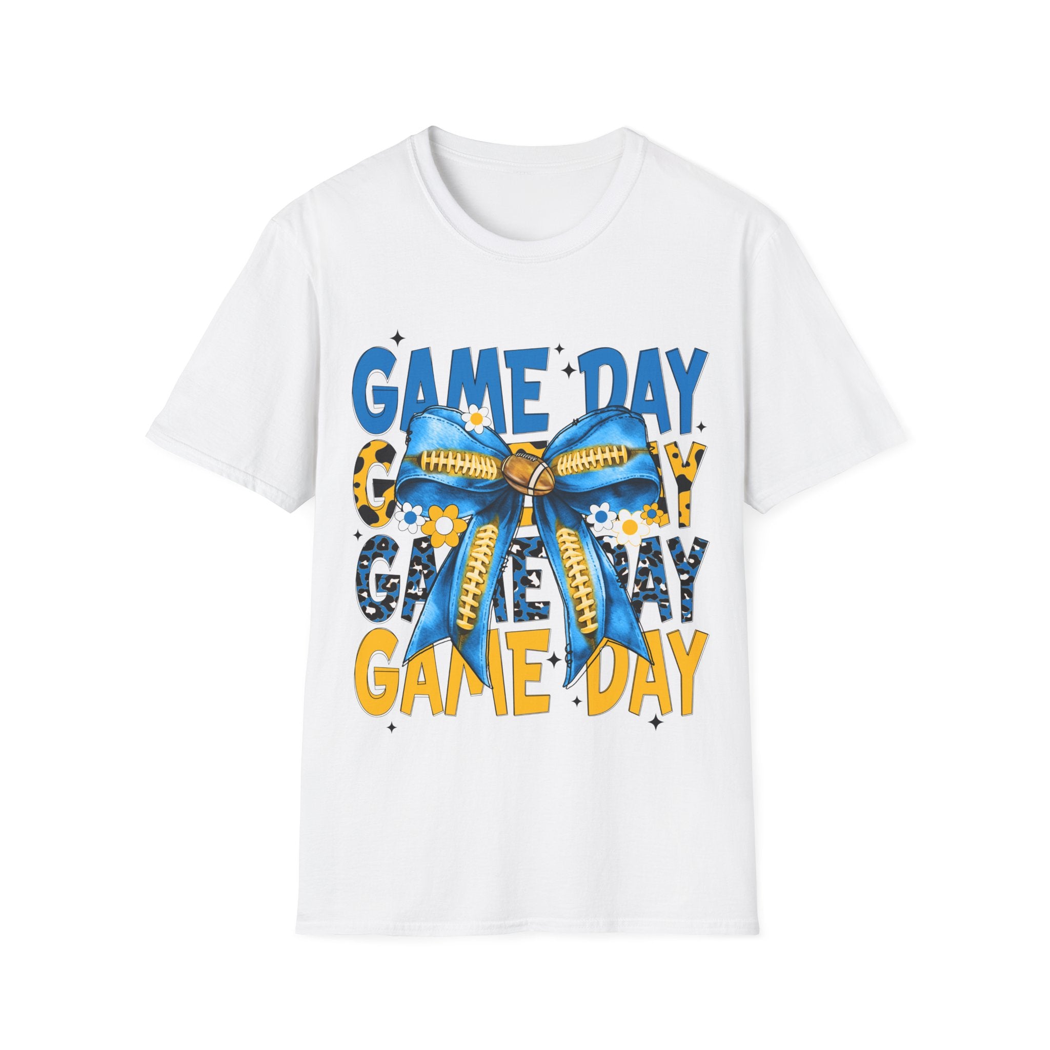 Game Day T-Shirt — Blue & Yellow Bow