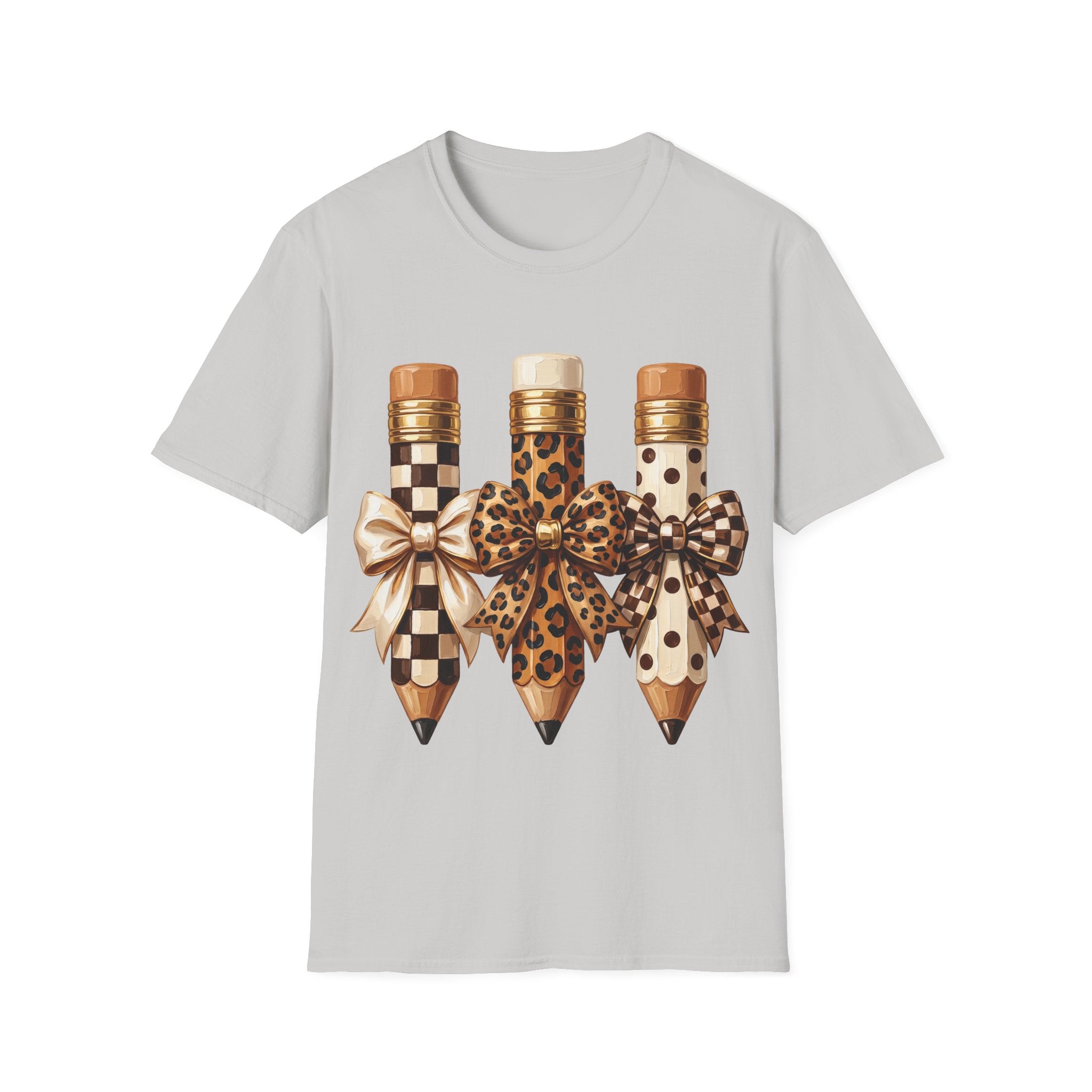 Leopard & Checker Pencil Graphic T-Shirt