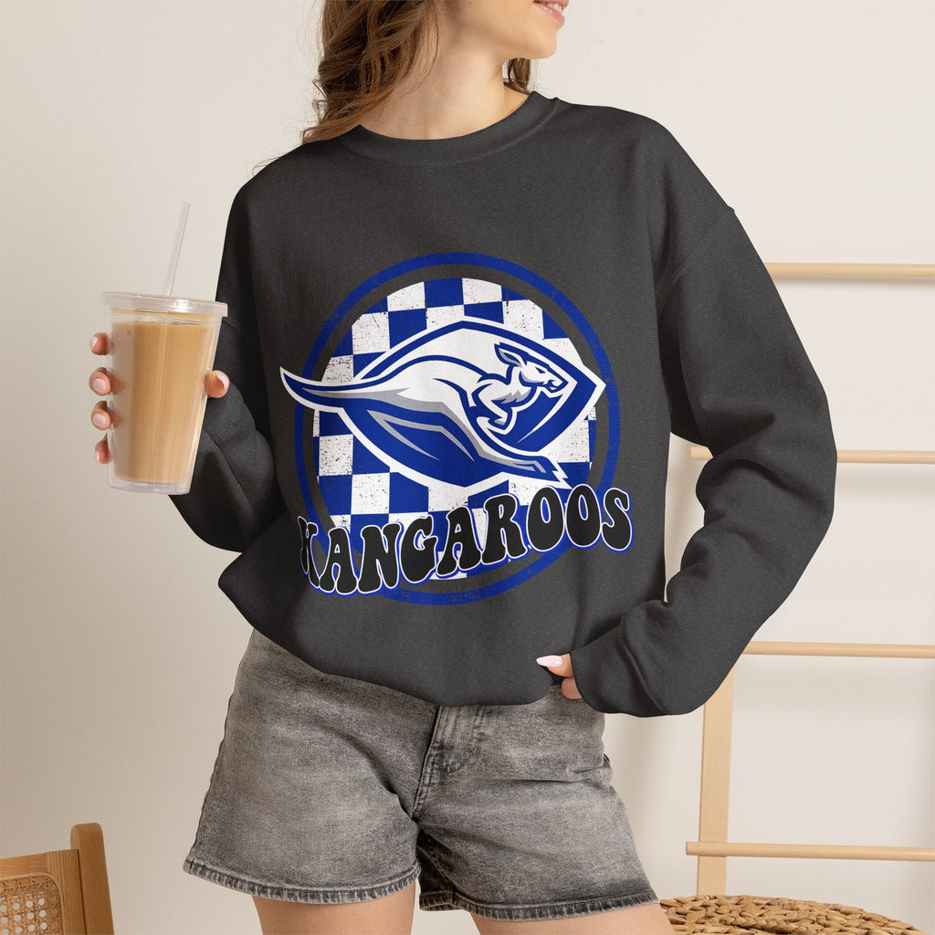 Kangaroos Crewneck Sweatshirt — Retro Mascot Sports Pullover