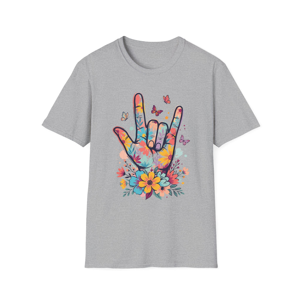 ASL I Love You Tee with Butterflies T-Shirt