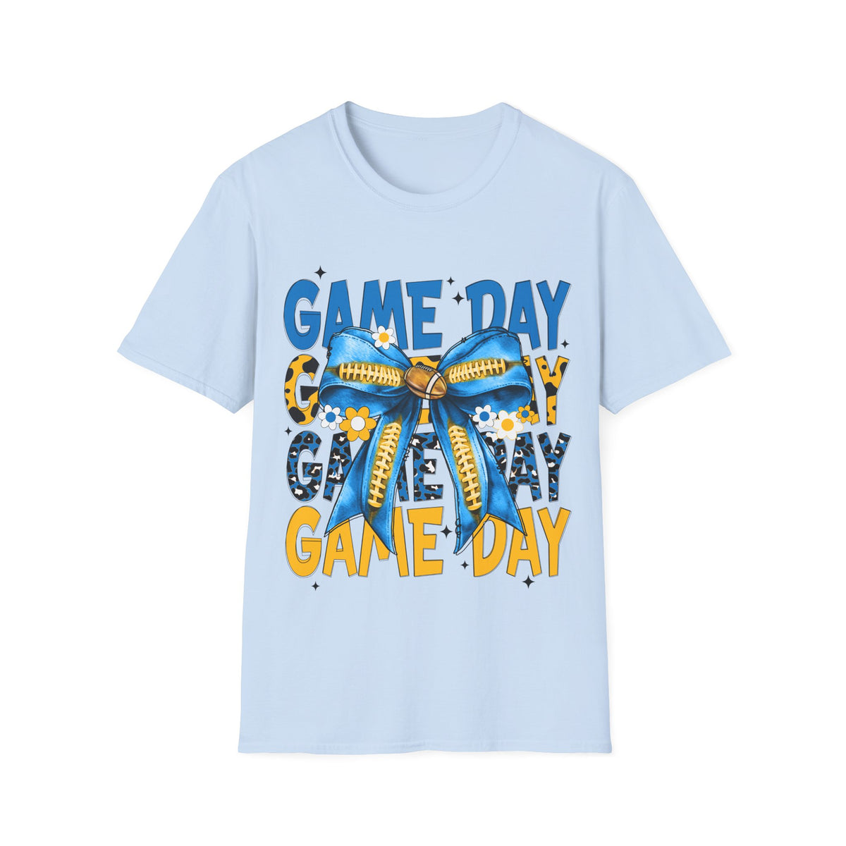 Game Day T-Shirt — Blue & Yellow Bow