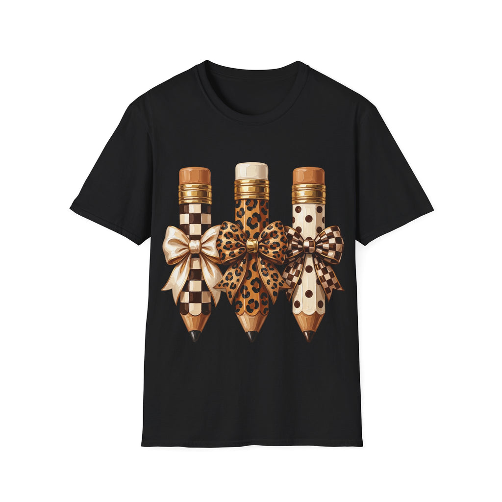 Leopard & Checker Pencil Graphic T-Shirt