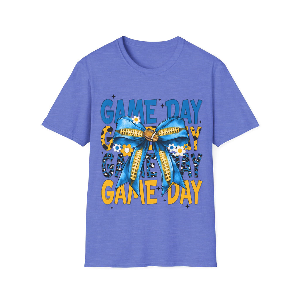 Game Day T-Shirt — Blue & Yellow Bow
