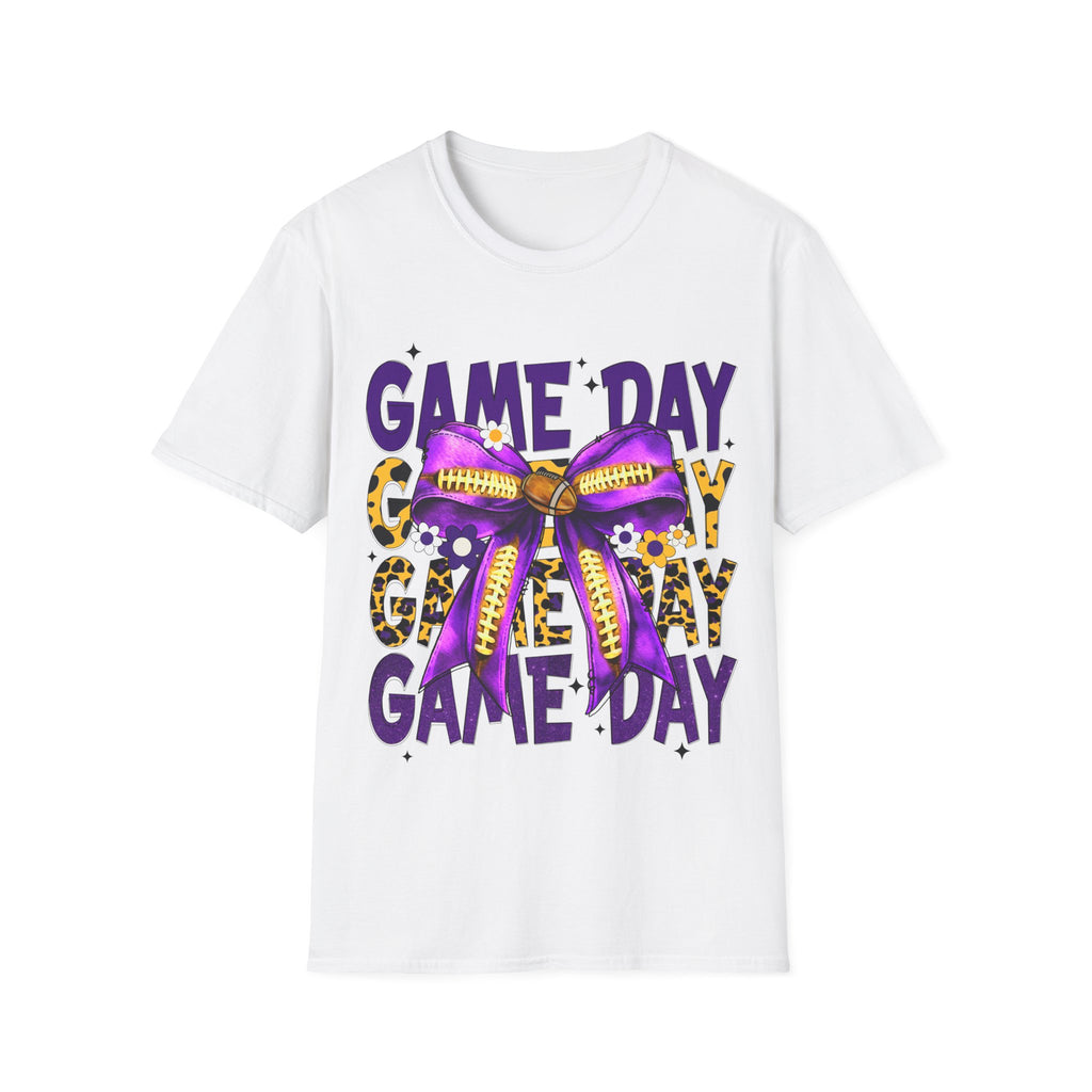 Game Day Leopard Purple Bow T-Shirt