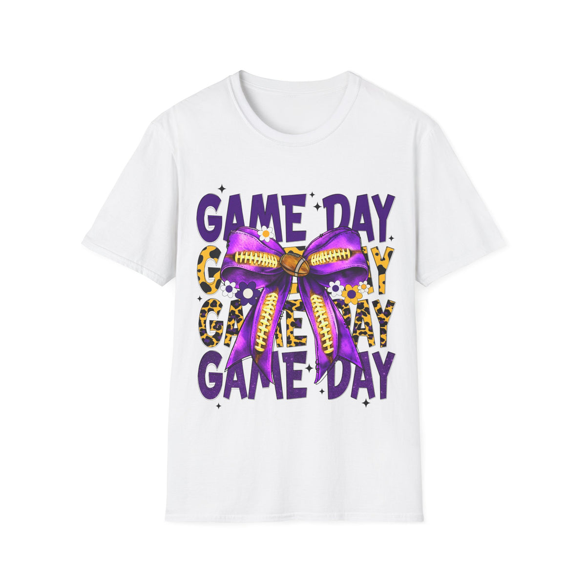 Game Day Leopard Purple Bow T-Shirt