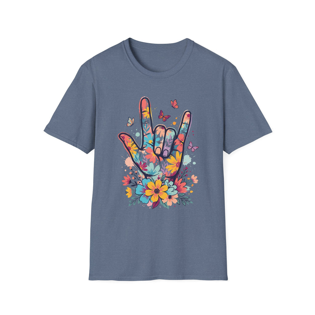 ASL I Love You Tee with Butterflies T-Shirt