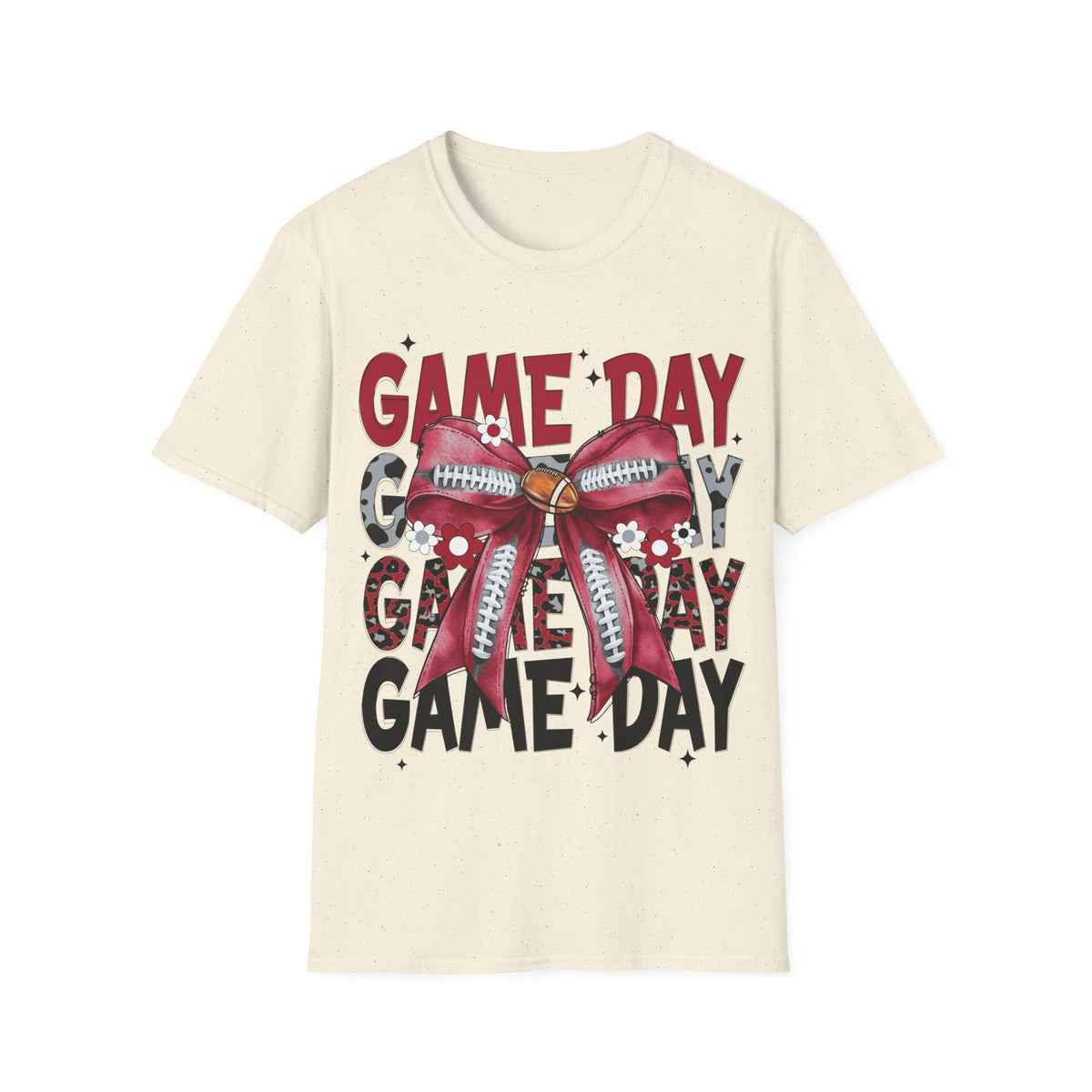 Game Day Football Bow T-Shirt — Women’s Cheer & Tailgate Tee