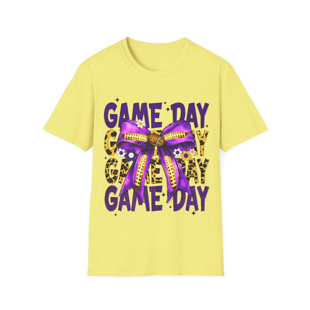 Game Day Leopard Purple Bow T-Shirt