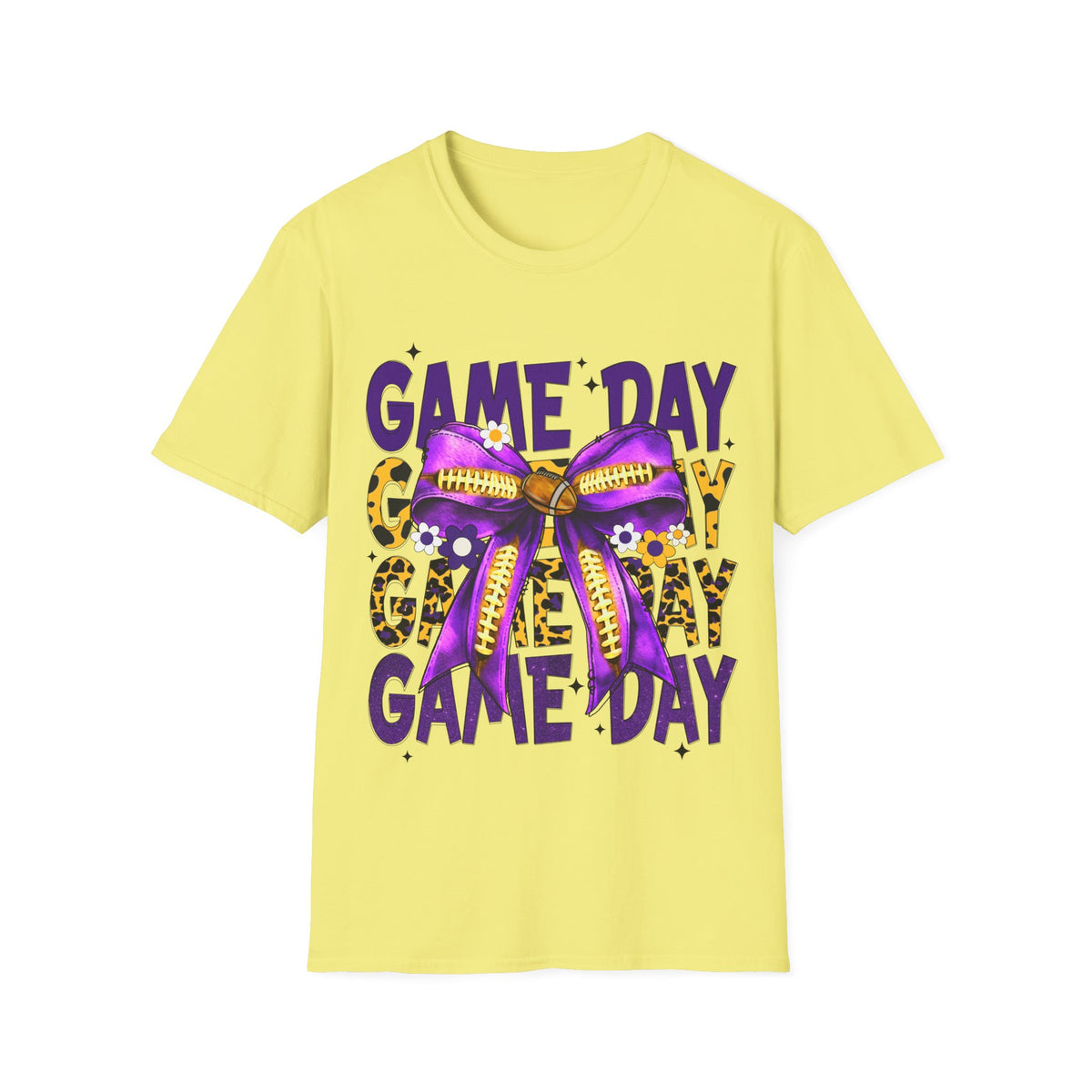Game Day Leopard Purple Bow T-Shirt
