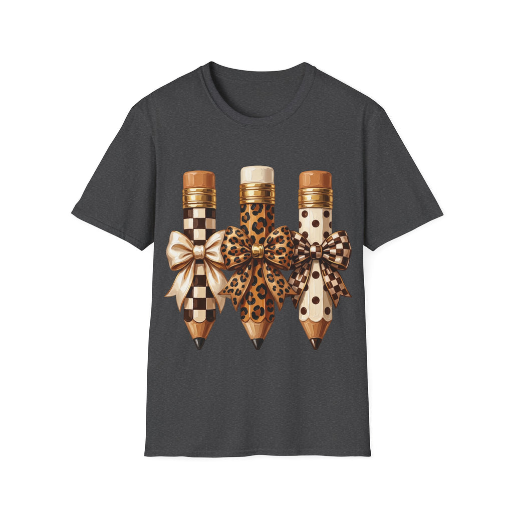 Leopard & Checker Pencil Graphic T-Shirt