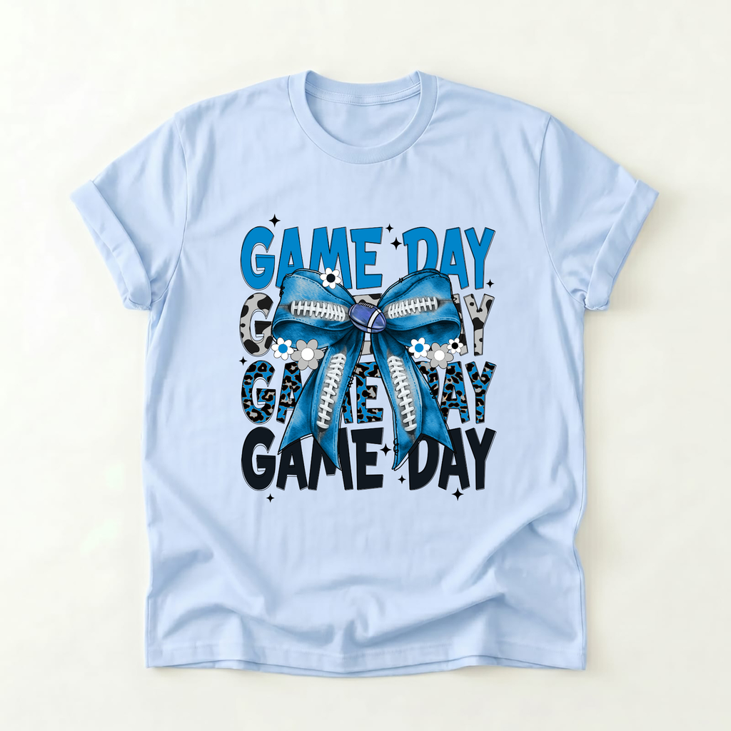 Game Day T-Shirt — Blue Football Bow