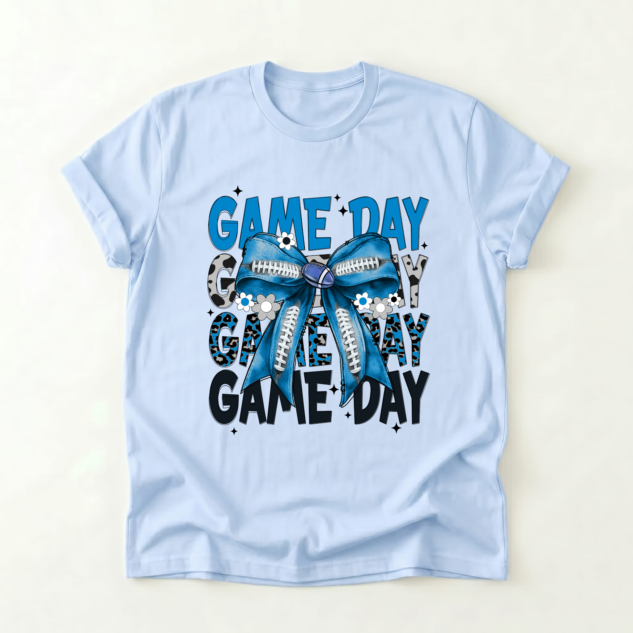 Game Day T-Shirt — Blue Football Bow