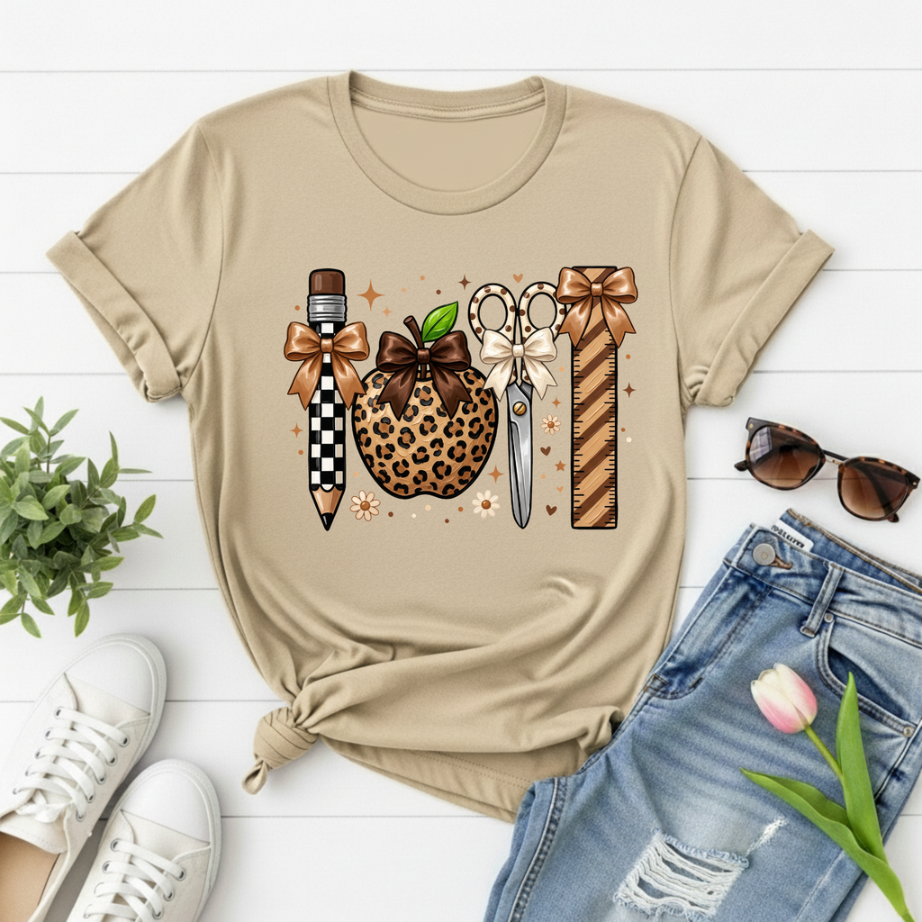 Leopard Apple Scissors T‑Shirt