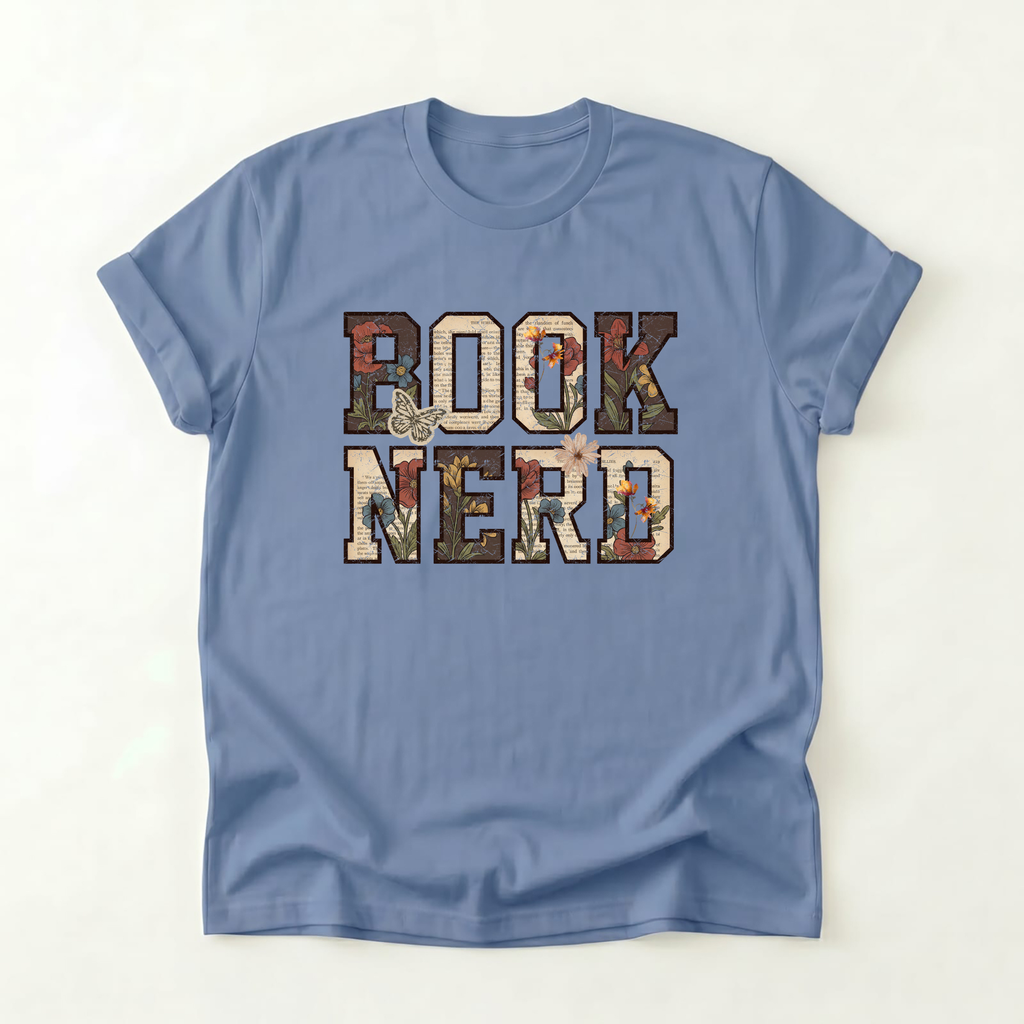 Floral Vintage Book Nerd T-Shirt