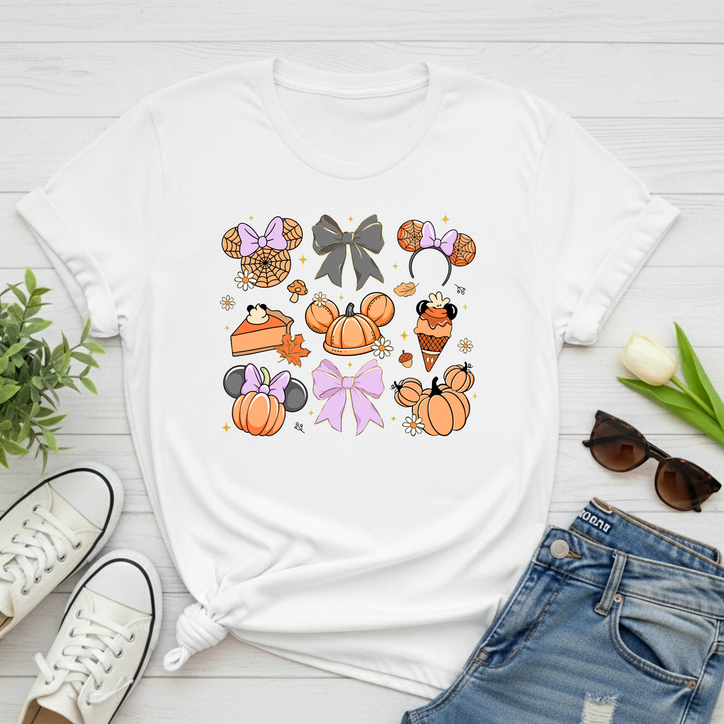 Halloween Pumpkin Mouse Ears T-Shirt