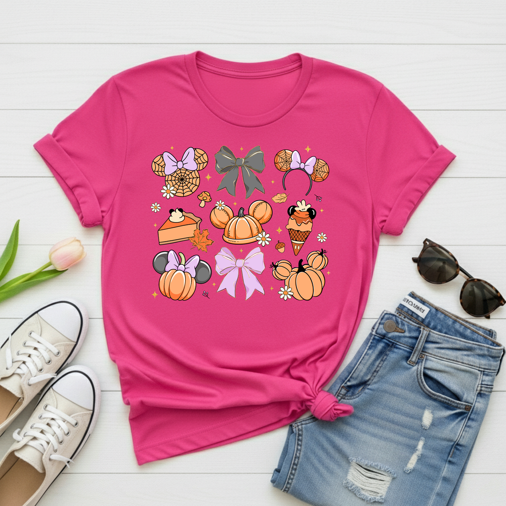Halloween Pumpkin Mouse Ears T-Shirt