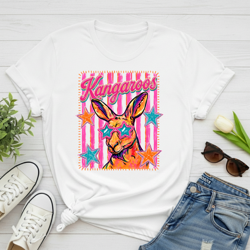 Kangaroos Retro Stripe Tee