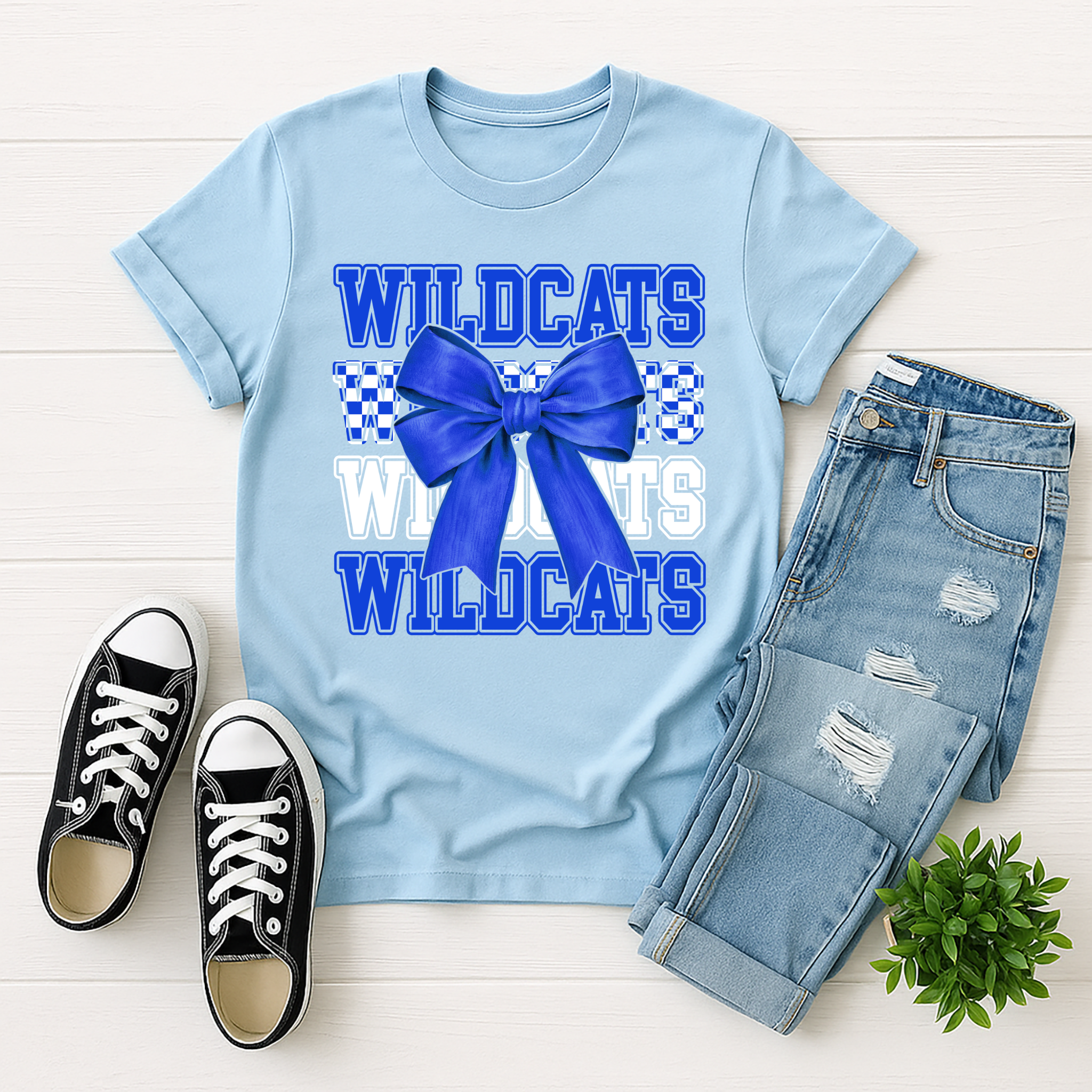 Wildcats Royal Blue Bow T‑Shirt