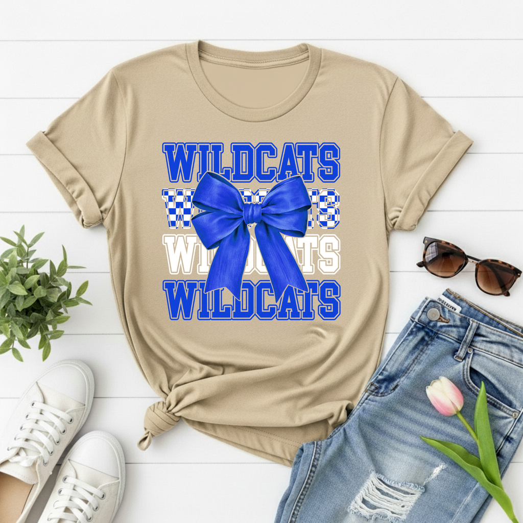 Wildcats Royal Blue Bow T‑Shirt