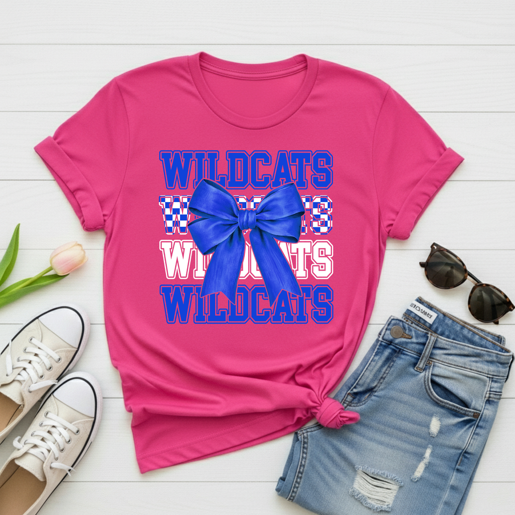 Wildcats Royal Blue Bow T‑Shirt