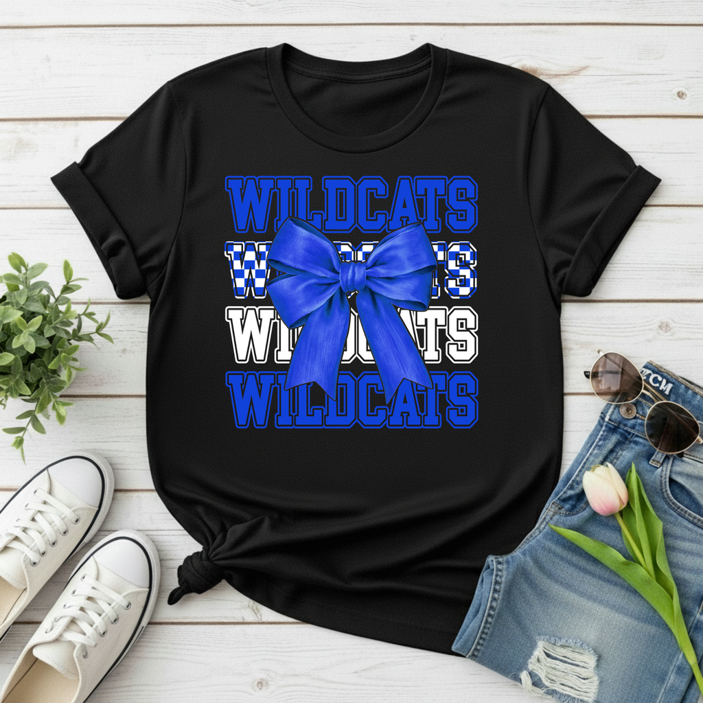 Wildcats Royal Blue Bow T‑Shirt