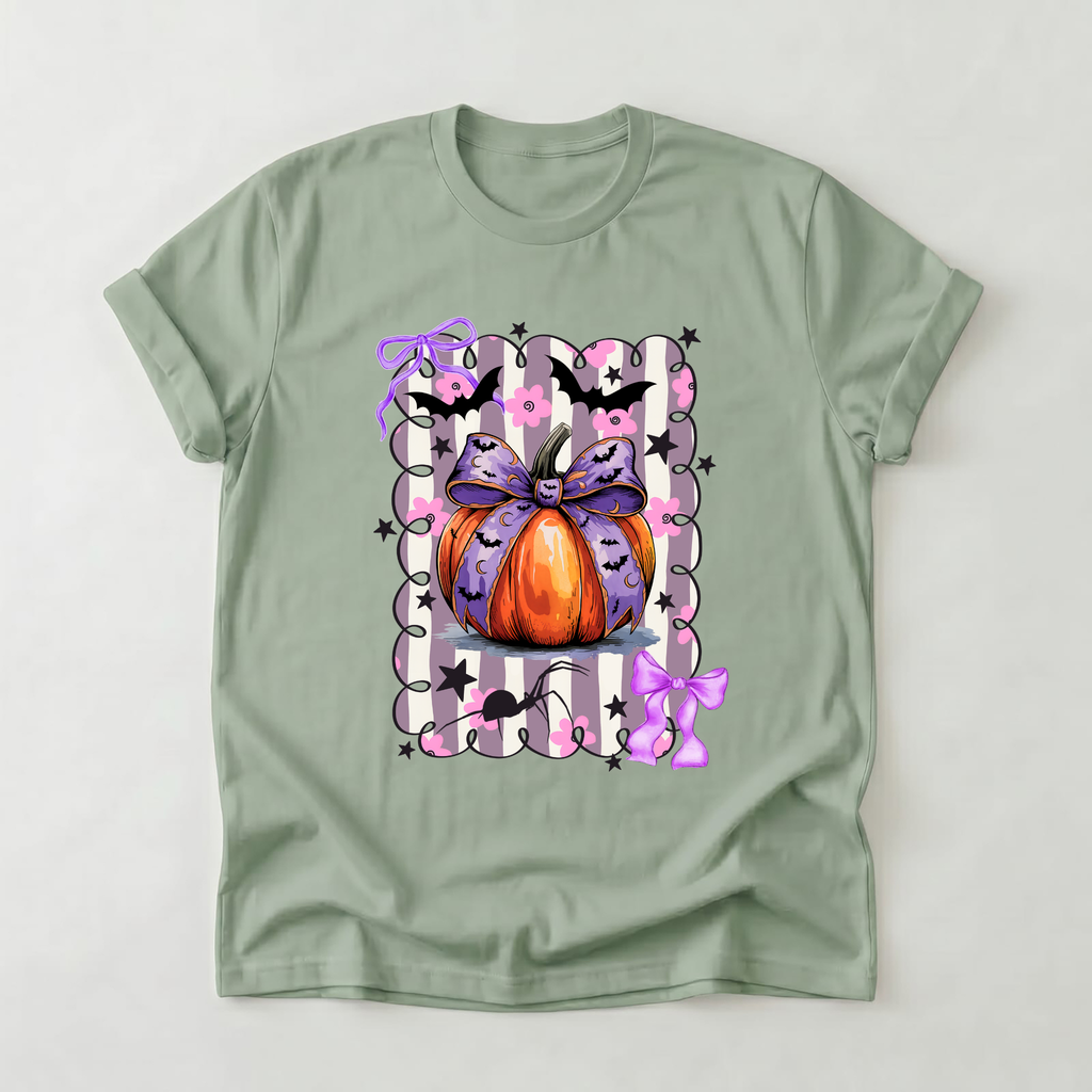 Purple Bow Pumpkin T-Shirt