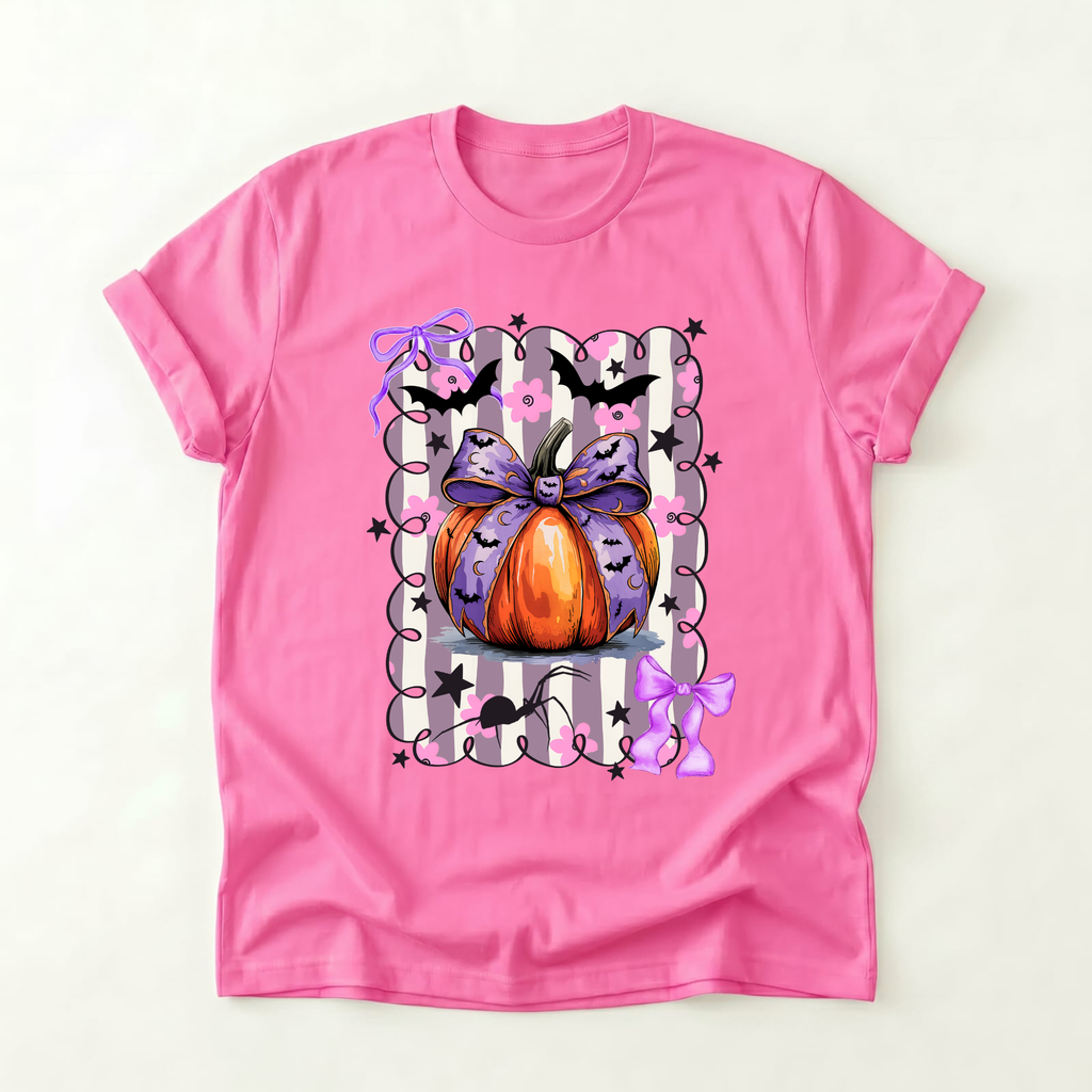 Purple Bow Pumpkin T-Shirt