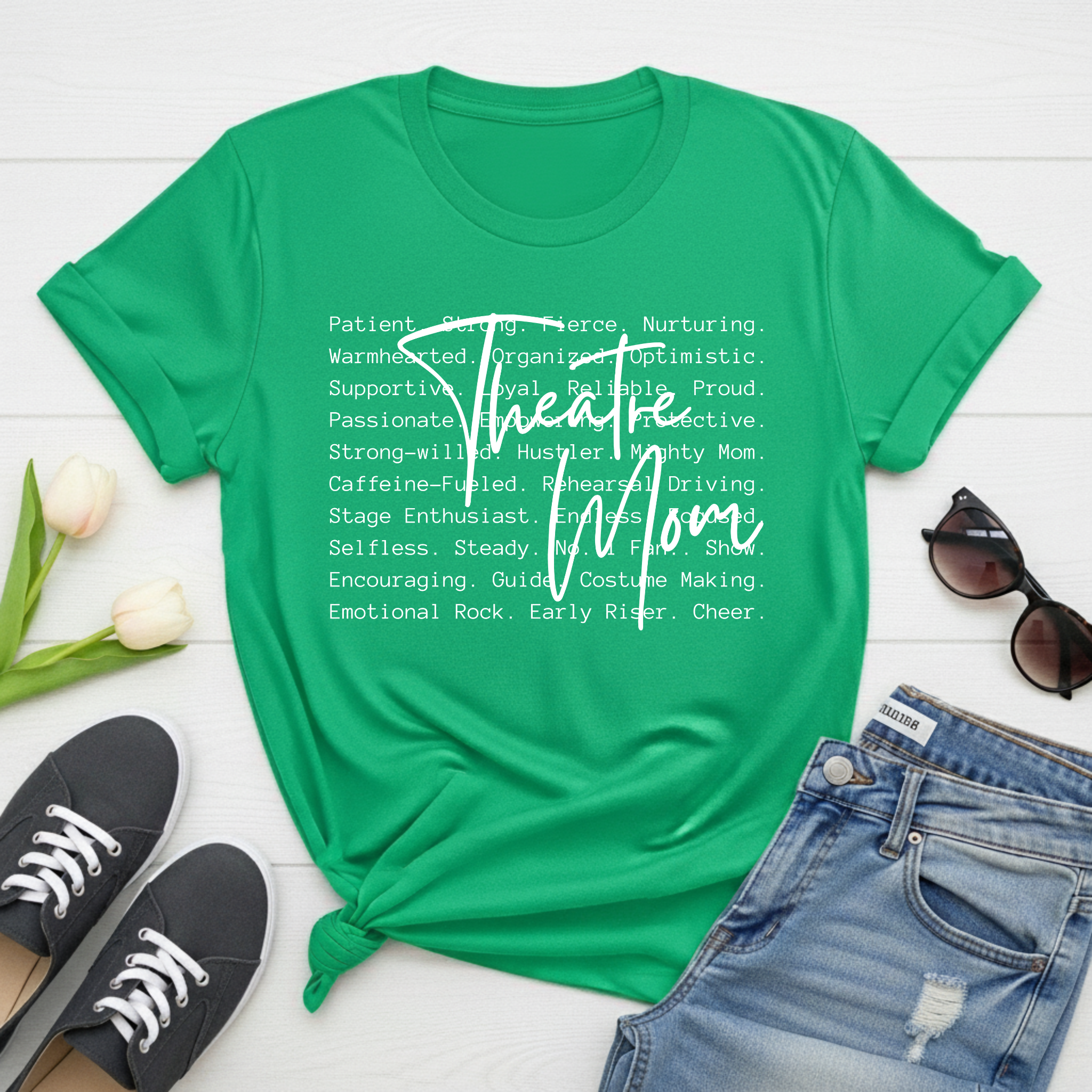'Theatre Mom' Scripted White Tee