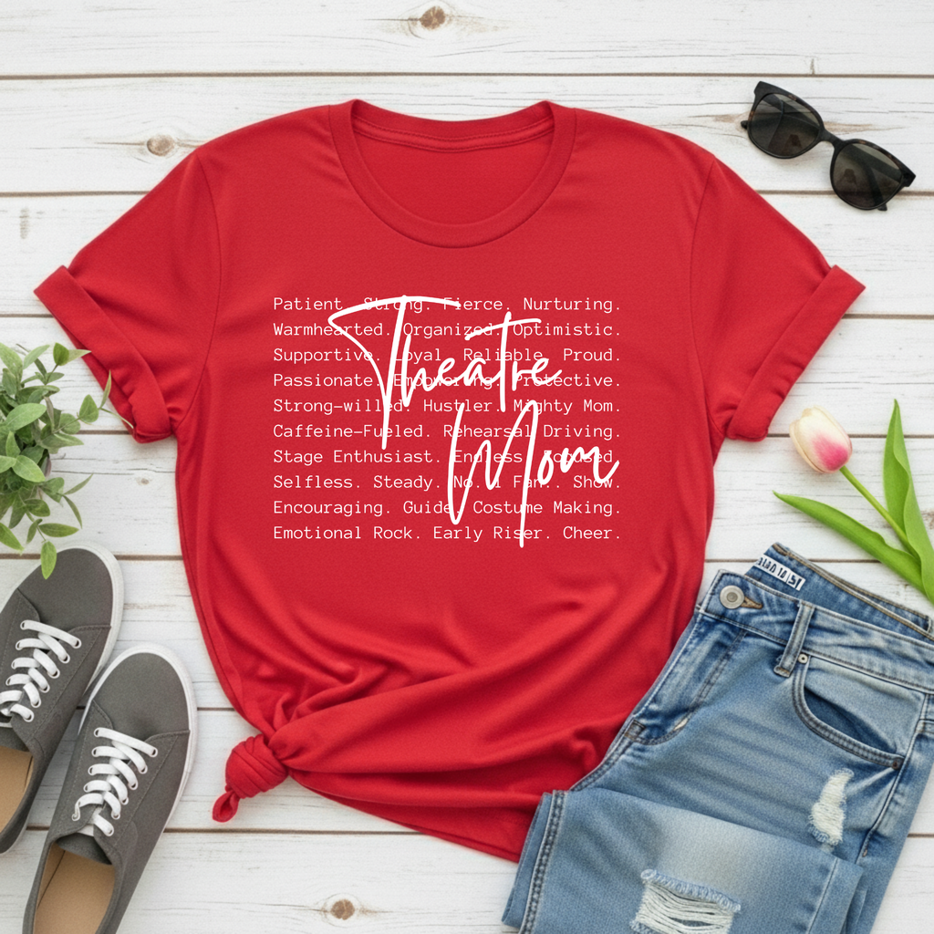 'Theatre Mom' Scripted White Tee