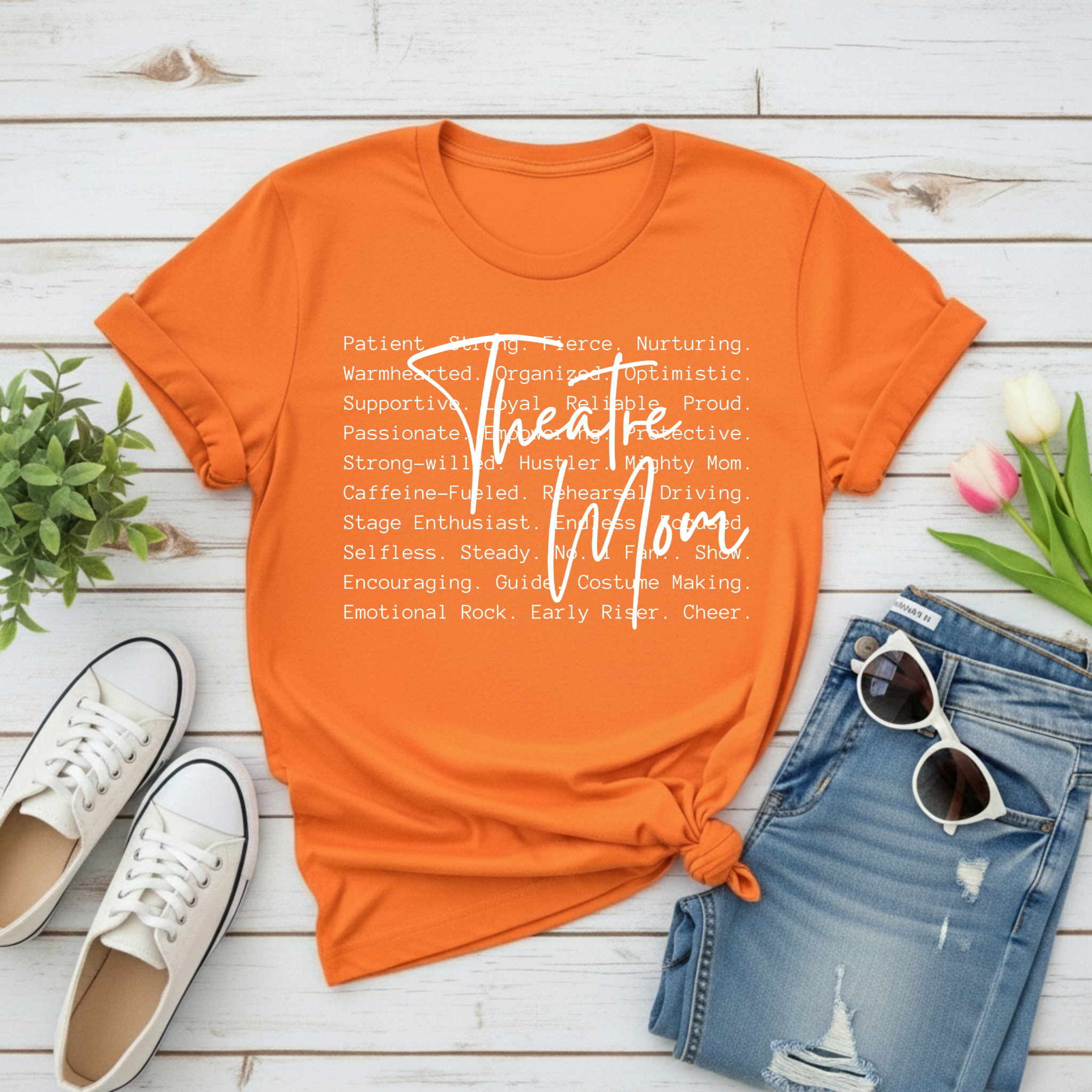 'Theatre Mom' Scripted White Tee