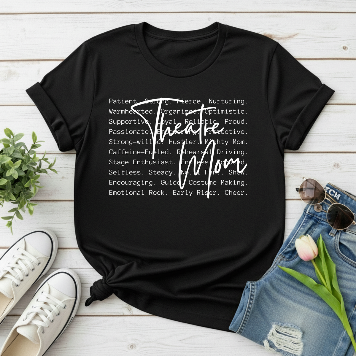 'Theatre Mom' Scripted White Tee