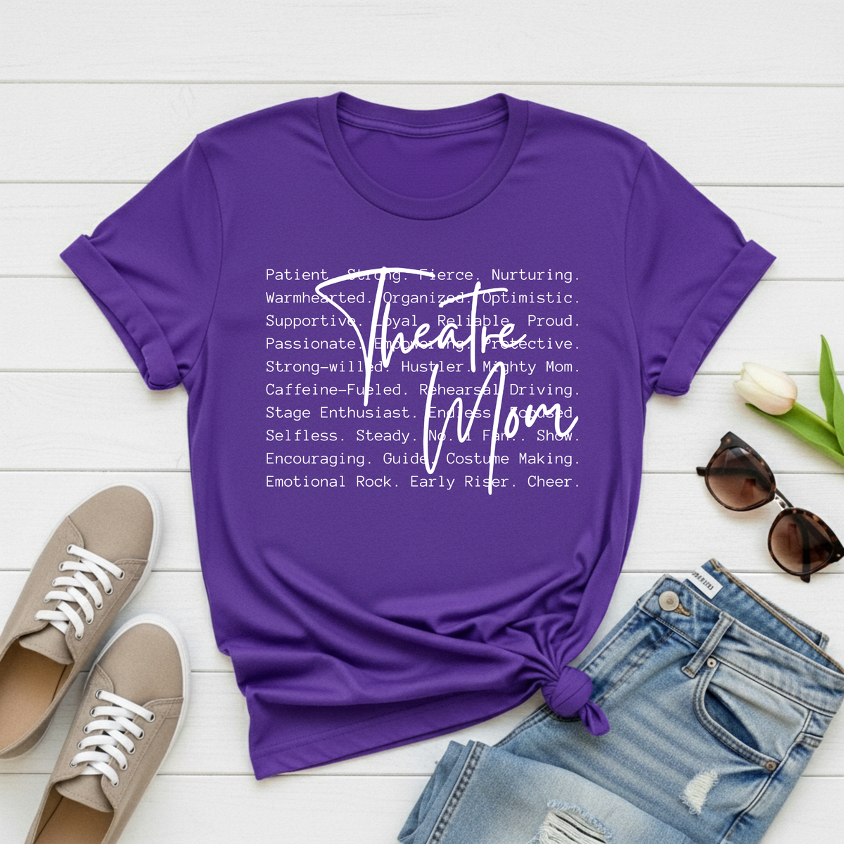 'Theatre Mom' Scripted White Tee