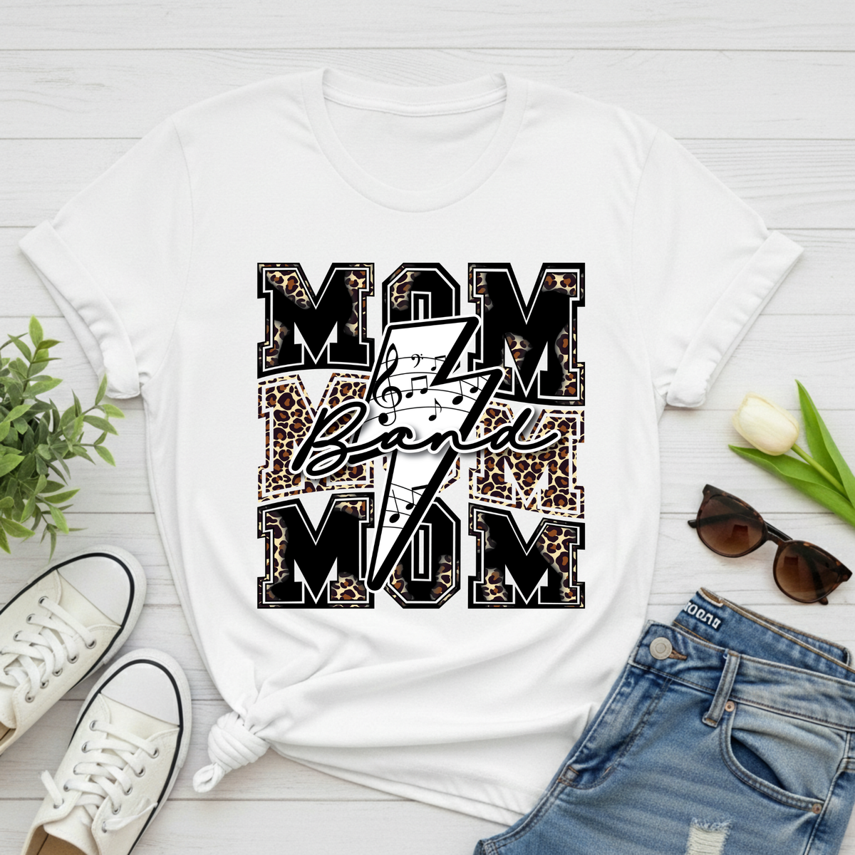 Leopard Mom Band T‑Shirt
