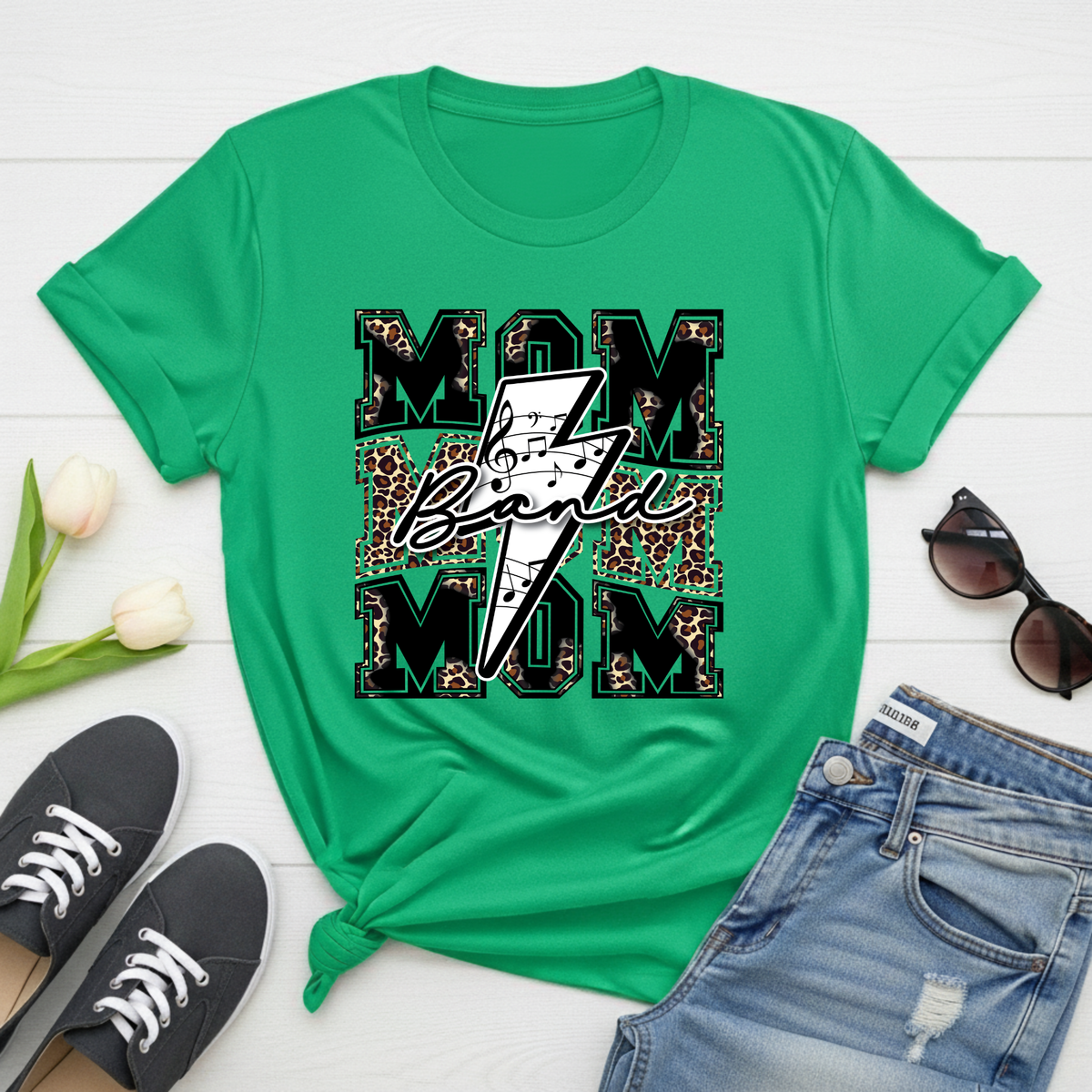 Leopard Mom Band T‑Shirt