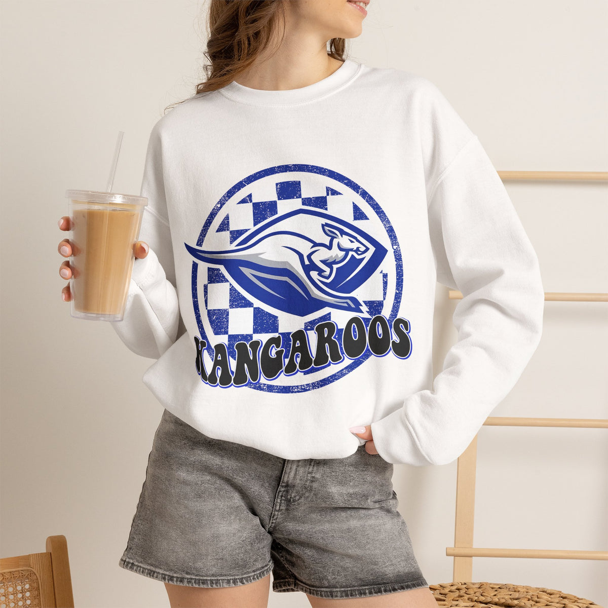Kangaroos Crewneck Sweatshirt — Retro Mascot Sports Pullover