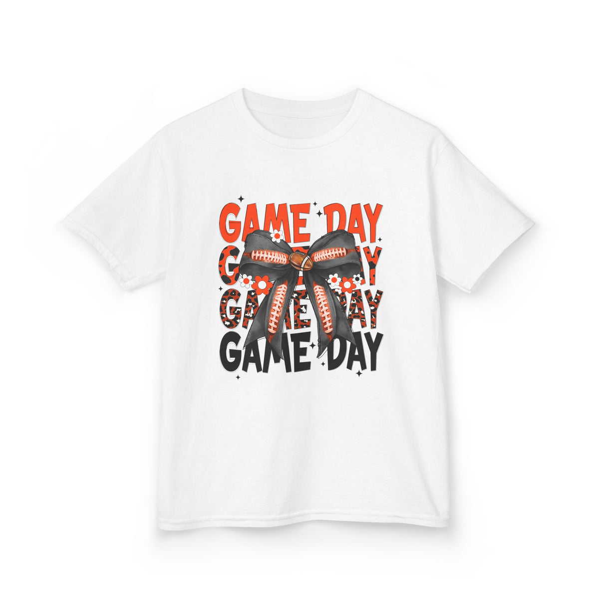 Kids "Game Day" Football Bow T-Shirt
