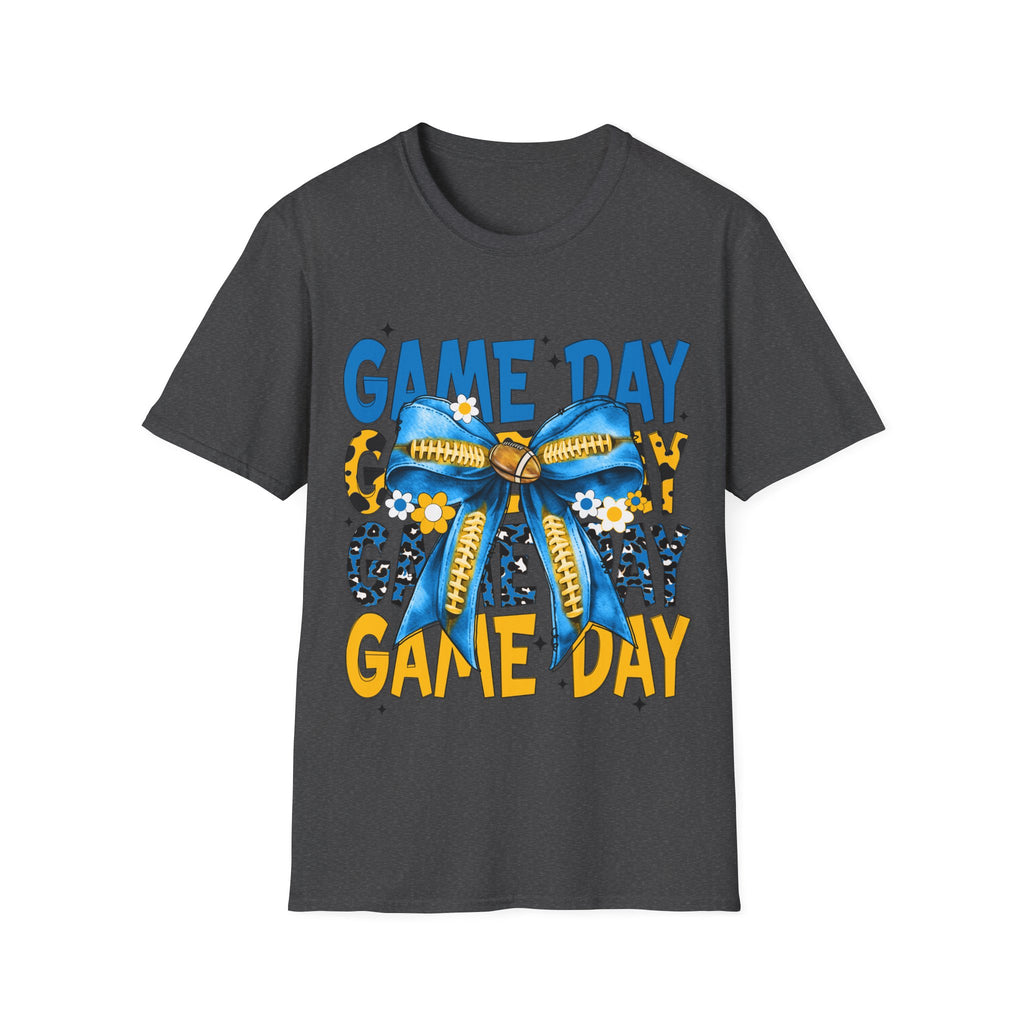Game Day T-Shirt — Blue & Yellow Bow
