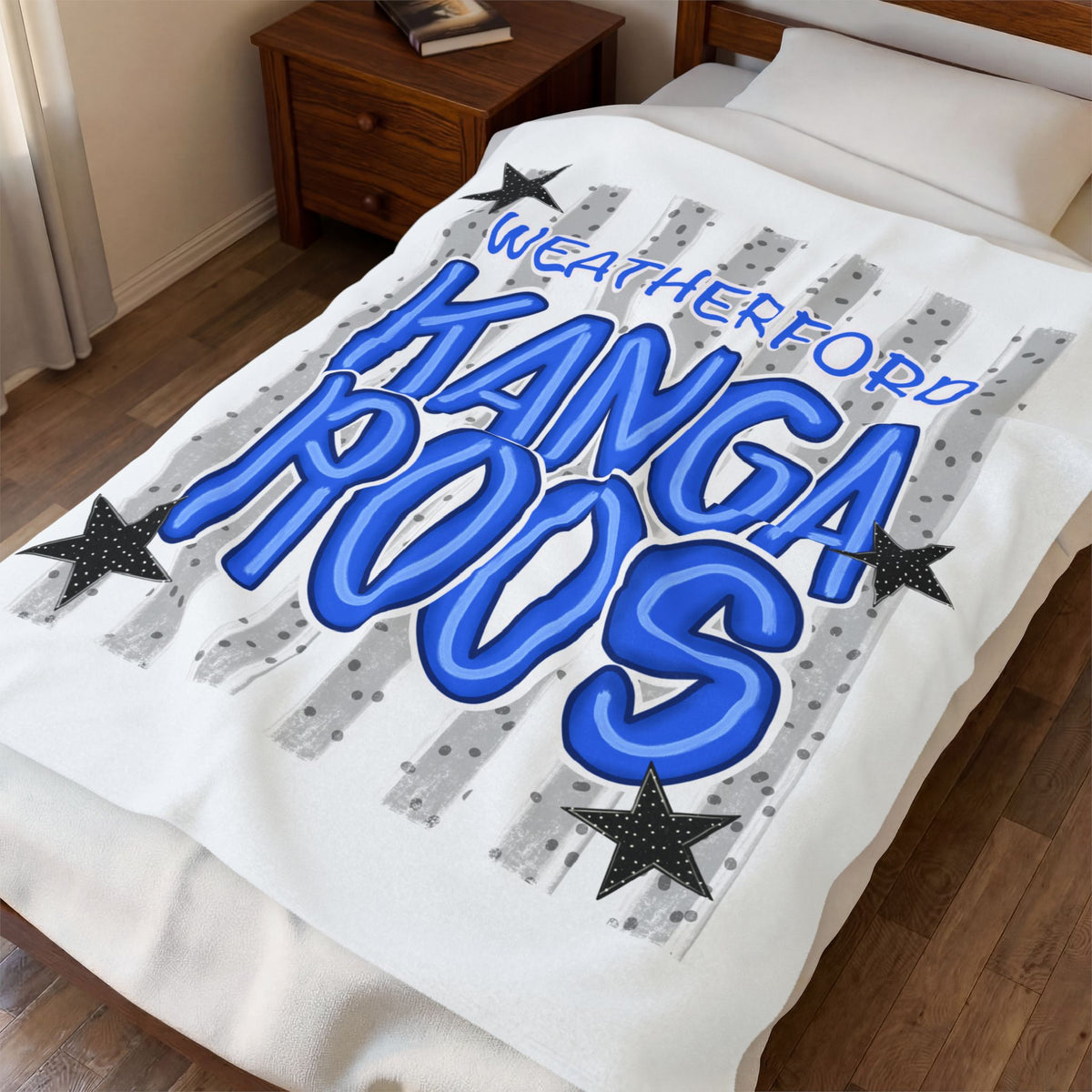 Weatherford KangaRoos Velveteen Plush Blanket