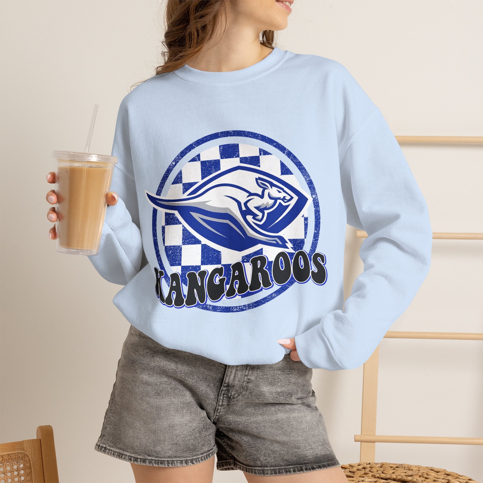Kangaroos Crewneck Sweatshirt — Retro Mascot Sports Pullover