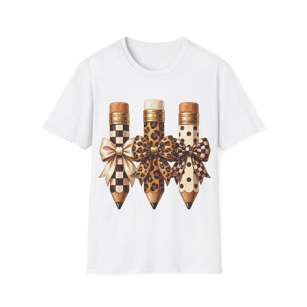 Leopard & Checker Pencil Graphic T-Shirt